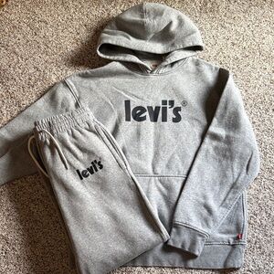 Levi's Classic Medium Gray Hoodie and Small Joggers